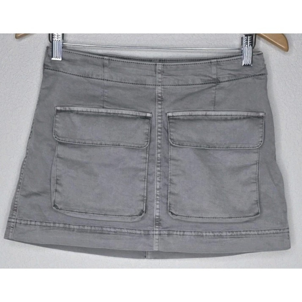 Abercrombie &‎ Fitch Cargo Mini Stretch Skort Cotton Woman XS Grey Boho Moto